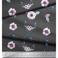 thumbnail image 3 of Soimoi Grey Rayon Fabric Arrow & Anemone Floral Printed Craft Fabric by the Yard 56 Inch Wide, 3 of 3