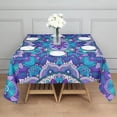 thumbnail image 3 of Purple Ethnic Mandala Pattern Square Tablecloth,Waterproof Square Table Cover,Wipeable Spillproof Washable Table Cover for Home Kitchen Party Decor 42"X42"(107x107cm), 3 of 6