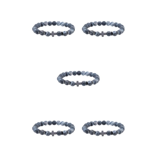 Qarigey de obsidiana con cuentas de piedra redonda Natural, joyería de Yoga resistente al desgaste, cuerda elástica, de ojo de tigre, tipo de Type2 NO2
