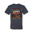 thumbnail image 2 of Main Street of America Route 66 Hot Rod Cars and Trucks Men's Graphic T-Shirt, Vintage Heather Navy, 3XL, 2 of 3