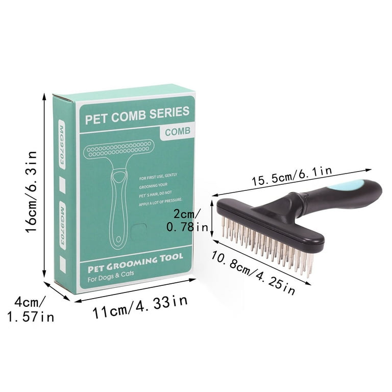 LBS Pet Grooming Brush Shedding and Dematting Undercoat Rake Comb