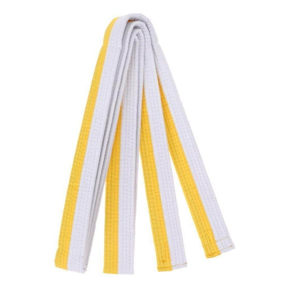 Taekwondo Belt Karate Martial Arts Aikido Double Wrap Karate Belt Belt White and Yellow