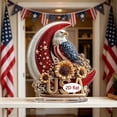 thumbnail image 3 of AZXY 4th of July Decorations, Patriotic USA Eagle 2D Acrylic Tabletop Ornament, Independence Day Crescent Moon Sunflower Sign, Red White Blue Freestanding Decor, Holiday Party Centerpiece for Home, 3 of 8