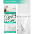 thumbnail image 3 of No Hook Shower Curtain with Snap in Liner, Watercolor Eucalyptus Leaves Hotel Shower Curtains for Bathroom, Washable Shower Curtain Liner Set with Mesh Top Window, 72”x78”, 3 of 6