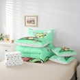 thumbnail image 6 of Manfei Kawaii Frog Mushroom 7-Piece Bedding Comforter Set,Musical Meldoy King Bedding Sets,Green Cyan Yellow Bed Sheets For Girl Boy,Super Cozy Room Decor Reversible, 6 of 8