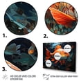thumbnail image 3 of Designart "Orange Fish in Geometric Style II" Animals Floater Framed Wall Decor, 3 of 7