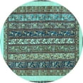 thumbnail image 1 of Ahgly Company Indoor Round Abstract Light Blue Modern Area Rugs, 7' Round, 1 of 4