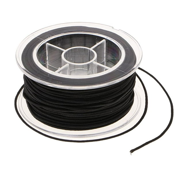 yuksok homedecorlover Elastic Cord Stretch Thread Beading Cord Crafting String Black 30m