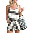 thumbnail image 1 of Women's Strapless Off Shoulder Printed Beachwear Short Rompers Jumpsuits, 1 of 4