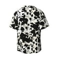 thumbnail image 6 of PAYOHTO Cow Skin Pattern Fashionable Mens Hawaiian Casual Short-sleeved Shirt Tropical Summer Beach Button Down Shirts, 6 of 7