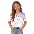 thumbnail image 6 of Odeerbi Toddler Kids Girls 4th of July One Shoulder T-Shirt Short Sleeve Independence Day Graphic Tops, 6 of 9