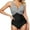 Black, variant on Tummy Control Swimsuits for Women Slimming One Piece Bathing Suit Bohemian Ruched Push Up Vintage Padded Swimwear