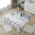 thumbnail image 6 of Teal Blue Eucalyptus Leaves Table Cloth Waterproof Tablecloths, Farmhouse Botanical Watercolor Tablecloth Dining Table Cover for Kitchen Party Tabletop Outdoor, Square Tablecloth 54x54 Inch, 6 of 9