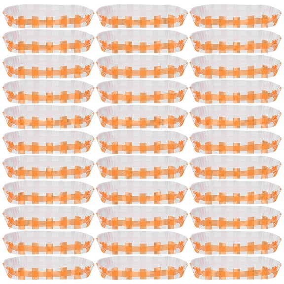 FRCOLOR 100pcs Paper Hot Dog Trays: Food Serving Trays Disposable Paper Plate Food Boats Trays For Takeout Food Snacks Hot Dogs Taco
