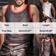 thumbnail image 3 of QSAWXQZ Men's Mesh Tank Top Crew Neck Sleeveless Sheer Net Shirt Casual Layer for Party Free Size, 3 of 7