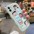 thumbnail image 3 of Funda de teléfono para iPhone X Xs Xr Xs Max carcasa protectora de silicona transparente casos de cámara hp Doraemon patrón feliz funda a prueba de golpes funda colorida borde de onda cubierta trasera, 3 of 4