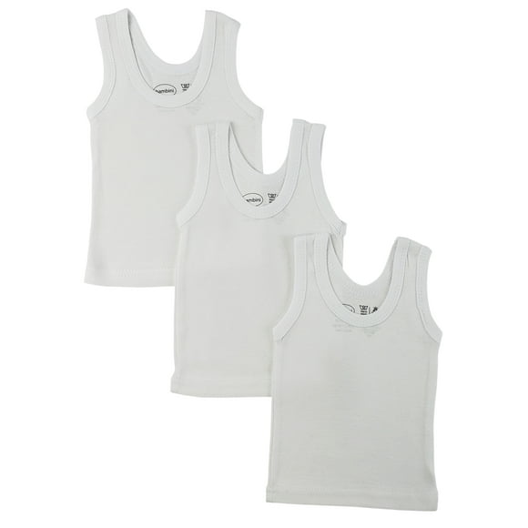 Bambini 034M Bambini White Tank Top 3 Pack Medium
