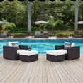 thumbnail image 5 of Lounge Armchair Ottoman Set, White, Rattan, Wicker, Outdoor Patio Balcony Cafe Bistro Garden Hospitality Restaurant, Modern Contemporary HB33001, 5 of 5
