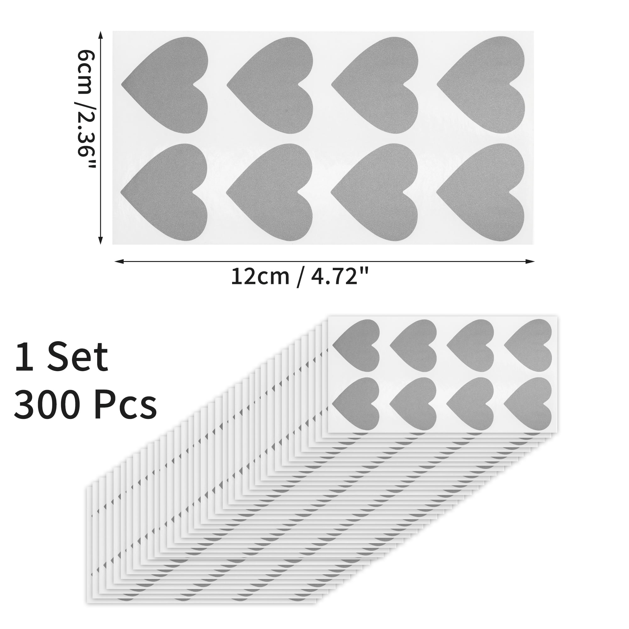 Unique Bargains 300Pcs Surprise Wedding Scratch Stickers 1.1" x 0.98" Gray