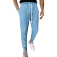 thumbnail image 3 of YUELONGHU Adult Men Casual Pants Mens Cargo Pants Baggy 2026 Autumn and Winter Men's Casual and Comfortable Solid Color Jacquard Drawstring Straight Leg Leg Leg Pants, 3 of 5