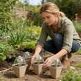 thumbnail image 5 of 20Pcs Biodegradable Seedling Pots with Humidity Domes, 8cm Nursery Germination Trays with Air Pruning Holes for Vegetable & Flower Seedlings, 5 of 6