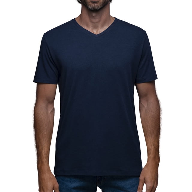 Playera Cuello V Para Hombre De Algodón Pima y Tela Spandex Unbranded Co V Neck Navy Blue L