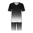 thumbnail image 5 of Womens Loungewear Two Piece Set Oversized V Neck Tunic Tops with Biker Shorts Soft Stretchy for Home, Sleepwear and Casual Daily Wear Black 4XL, 5 of 5