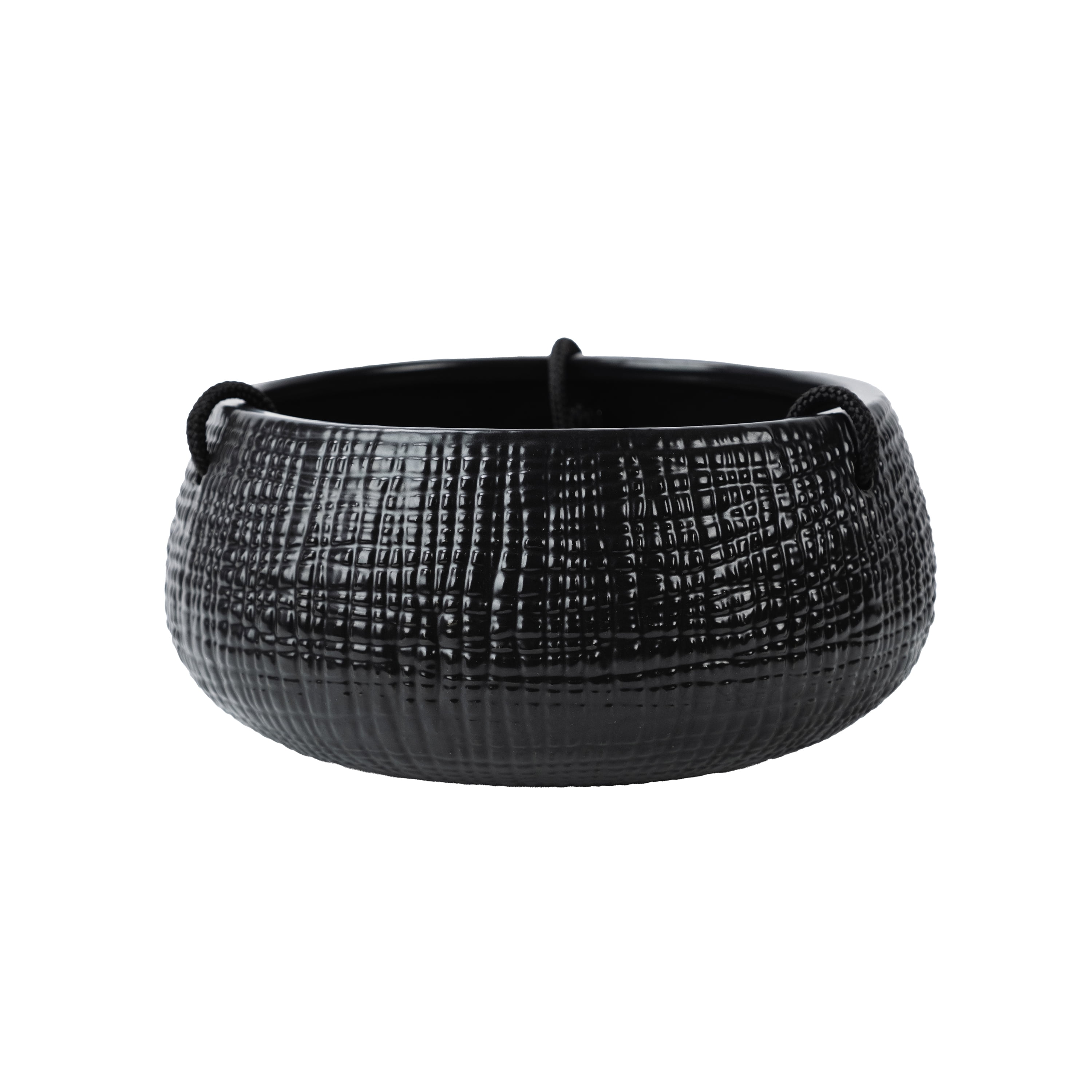 Better Homes & Gardens 8in Black Ceramic Tiffany Hanging Planter