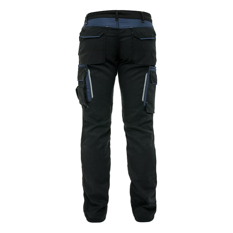 Skylinewears Men Mechanic Pants Construction Utility Work Pants Heavy Duty  Reinforcement Workwear Trousers Black W30-L30