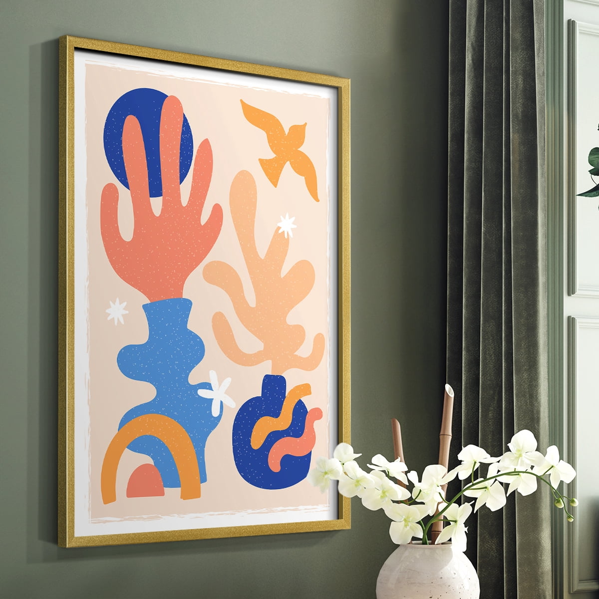Matisse CDLXII in Gold Solid Wood Framed Print No Nail Hanging