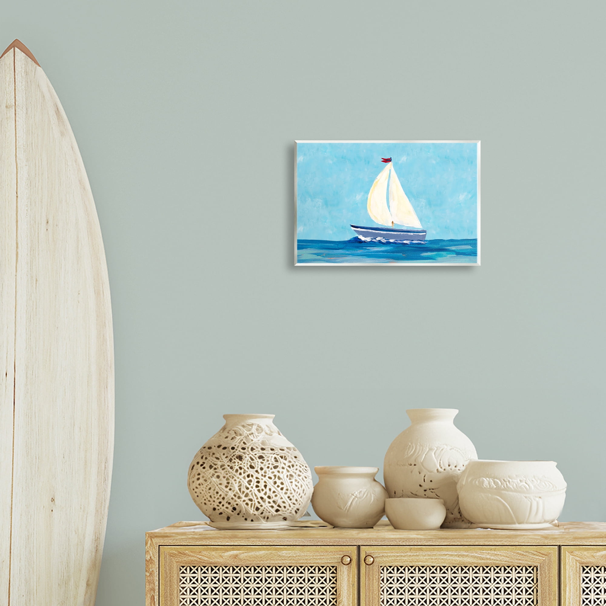 Stupell Industries Sail The Sea Transportation Painting Unframed Art Print Wall Art, 15 x 10