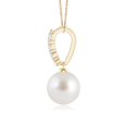 thumbnail image 2 of ANGARA South Sea Cultured Pearl Pendant with Diamonds in 14K Yellow Gold for Women | June Birthstone, Birthday, Anniversary, Jewelry Gift for Women | Pearl Necklace, 2 of 5