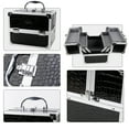 thumbnail image 3 of Cosmetic case Make up Bag Jewelry Box Portable Double Open Multi-Layer Cosmetic case Portable Cosmetic Storage Box Waterproof, Black, 3 of 7