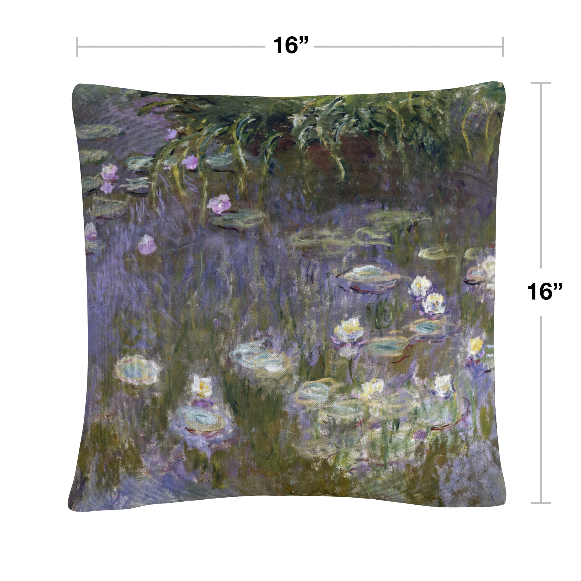 Monet 'Water Lilies' 16 X 16 Decorative Throw Pillow