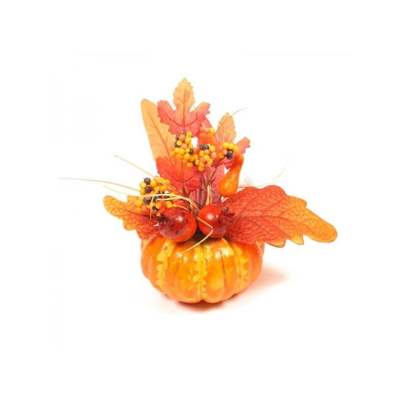 Topumt Plastic Artificial Pumpkin Maple Leaf Home Decor Halloween Ornament