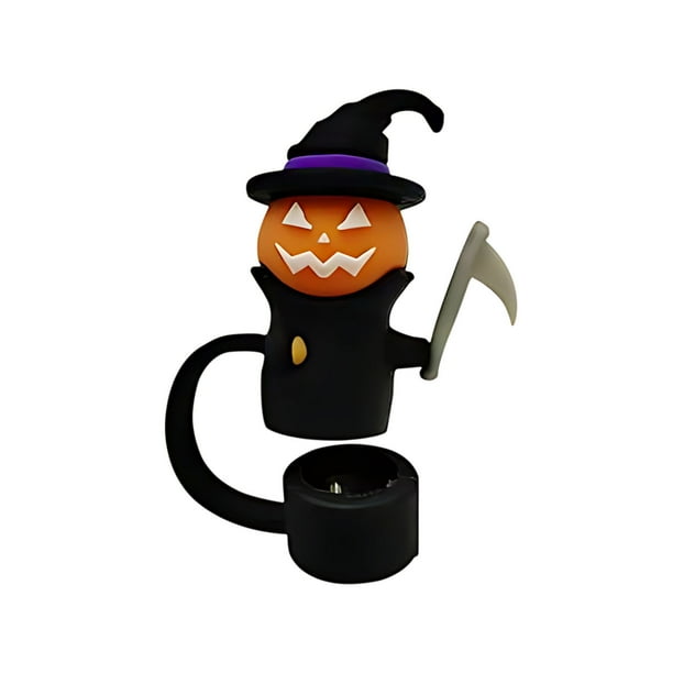 Juego de 5 Tapones para Popotes de Halloween | Reutilizables de Silicona de 10 Mm | Decoraciones Espeluznantes para Fiestas | Accesorios para Bebidas de Carnaval de Halloween | Artículos Temáticos pa
