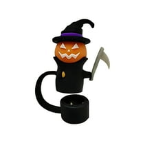 Uutvmp 3D Halloween Straw Cover Cap for Cup, Cute Ghost Halloween Straw Topper Silicone Straw Covers Dustproof Straw Tips Lids Cup Accessories for Tumble Water Bottle