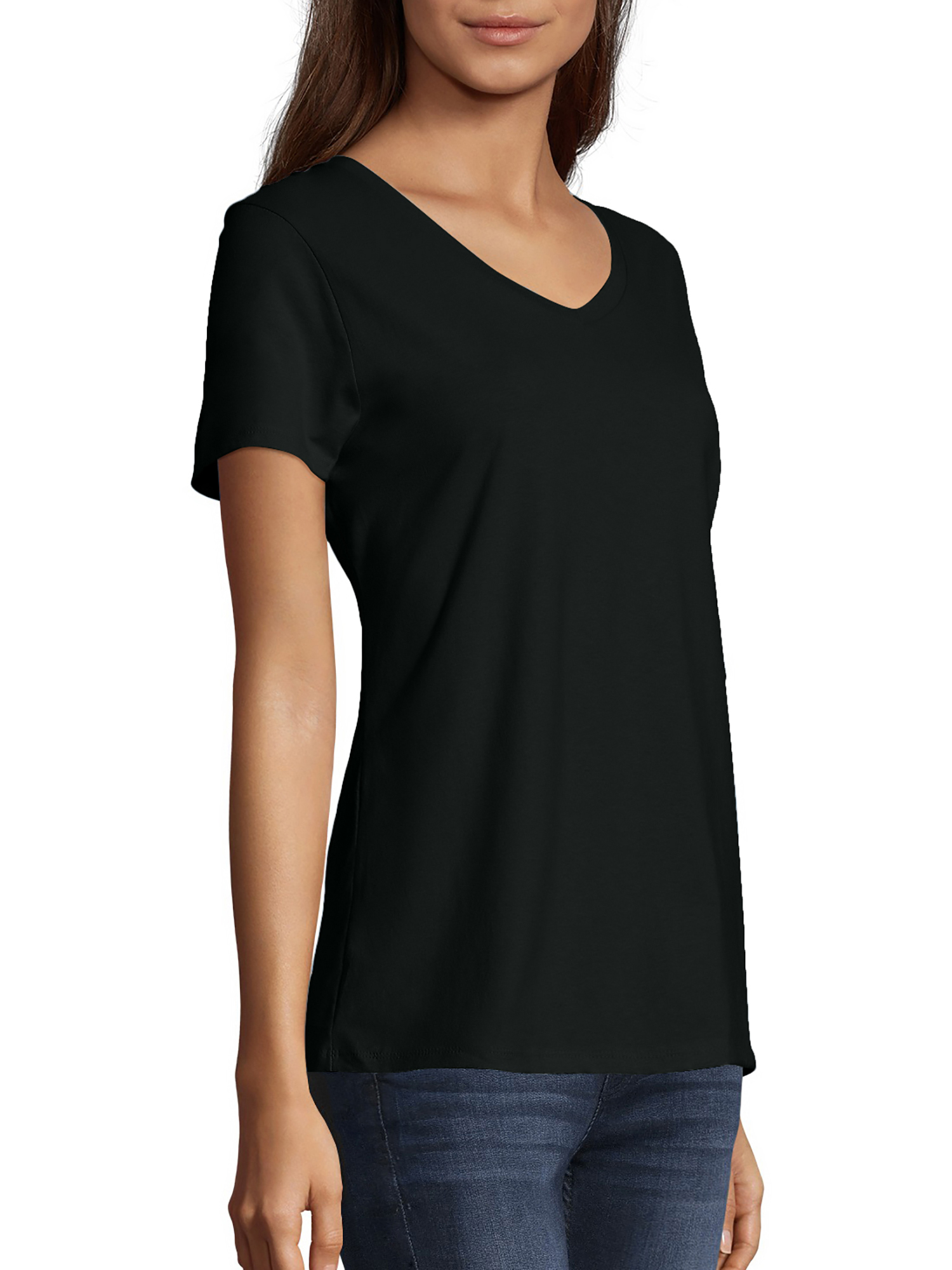Hanes Women's Nano-T V-Neck T-Shirt - image 2 of 5