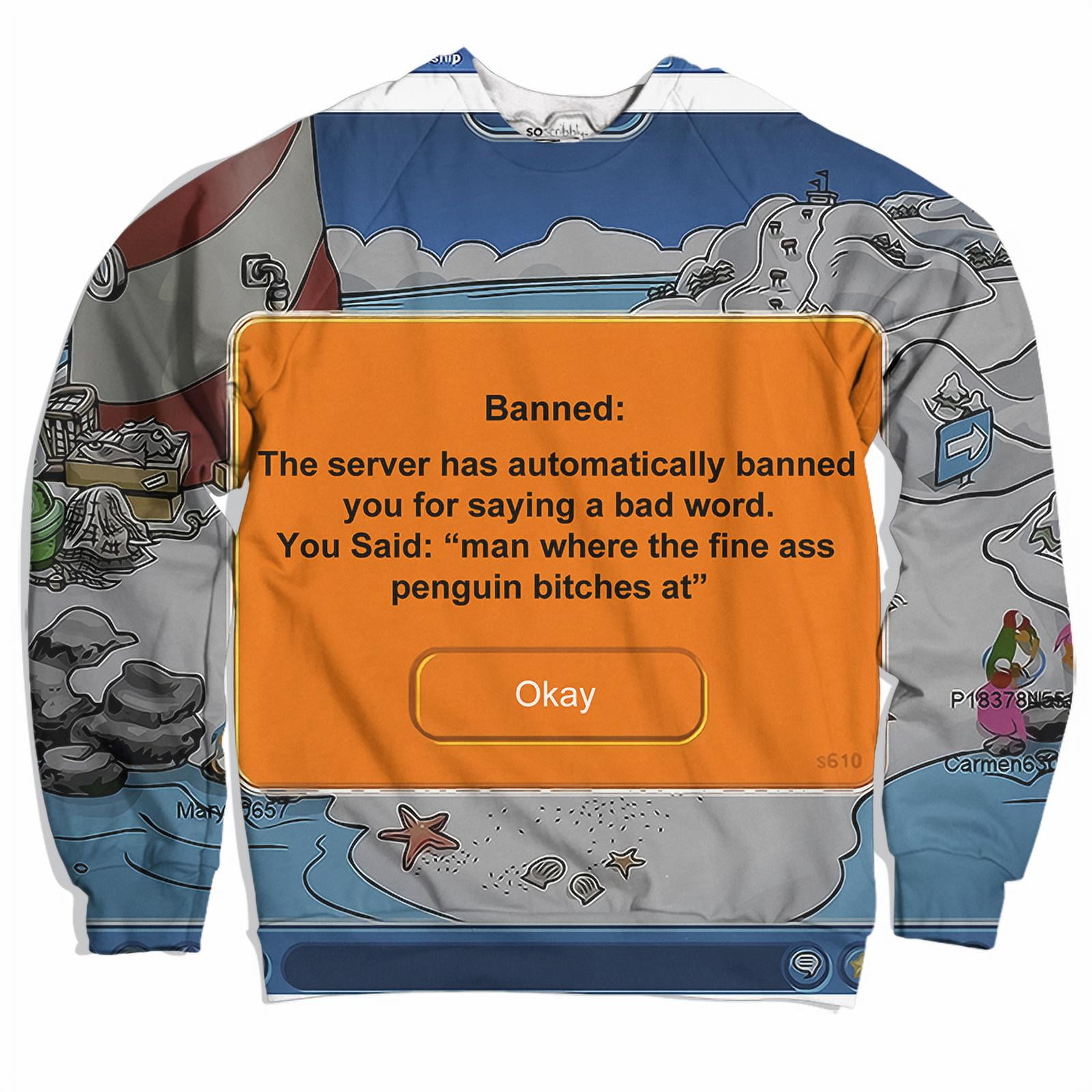 Club Penguin Ban Long Sleeve Graphic Sweatshirt | Unisex, Up to 4XL -  