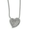 thumbnail image 1 of Sterling Silver & CZ Brilliant Embers Polished Heart Necklace 18 Inch, 1 of 3