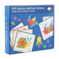 thumbnail image 2 of Ke1Clo 155 Pieces Shape Matching Wooden Puzzle, Early Childhood Education Color Sorting Toy with Double-Sided Cards, Building Blocks Set for Kids Learning Shapes Colors, 2 of 7