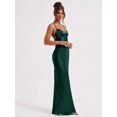 thumbnail image 4 of Satin Criss‑Cross Backless Tie‑Strap Fitted Cocktail Dress, Elegant Party Dress for Wedding, Spring and Fall Occasions, 4 of 4