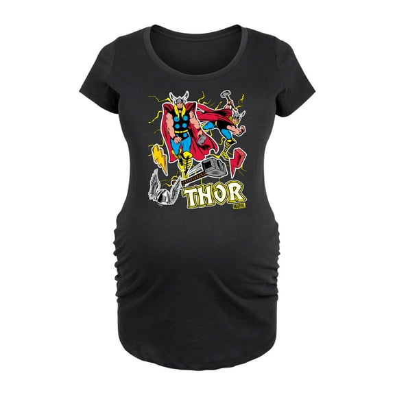 Marvel Thor - Stickers Style - Maternity Scoop Neck Graphic T-Shirt