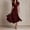 Wine Red, variant on Morttic Women's V-Neck Short Sleeve Midi Dress – Mixed Stripe Wrap Waist Tie, Flowy A-Line Hem, Casual Summer Spliced Dress Dark Blue,L