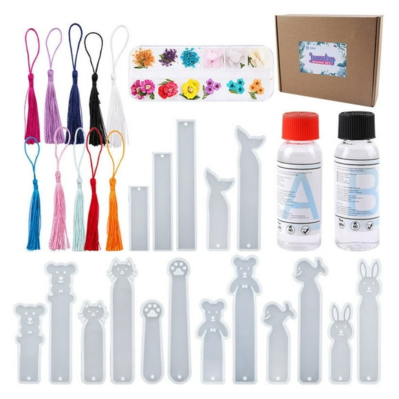 Moules en Silicone Kit Bricolage, avec Ensemble de Fabrication de Bijoux en Résine Moule en Résine Époxy Outils de Moulage pour Décoration d'Art de Bijoux Artisanat pour Art en Résine, Matériau Amélioré
