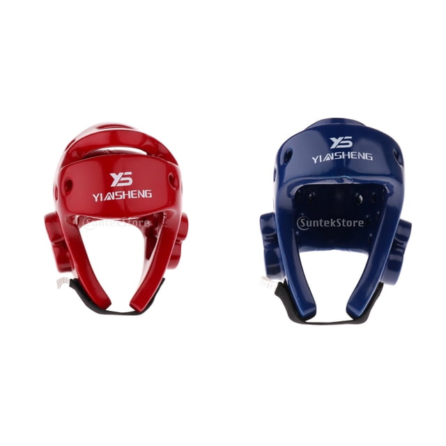 2x Casco de Boxeo Rojo Azul Protector Durable de Cara Artes Marciales KickBoxing Entrenamiento Sunnimix Protector de cabeza de boxeo