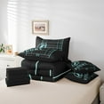 thumbnail image 4 of YST Sports Bedding Set, 7-Piece, Football Comforter Set with Accessories, Black Teal Blue, Queen, 4 of 4