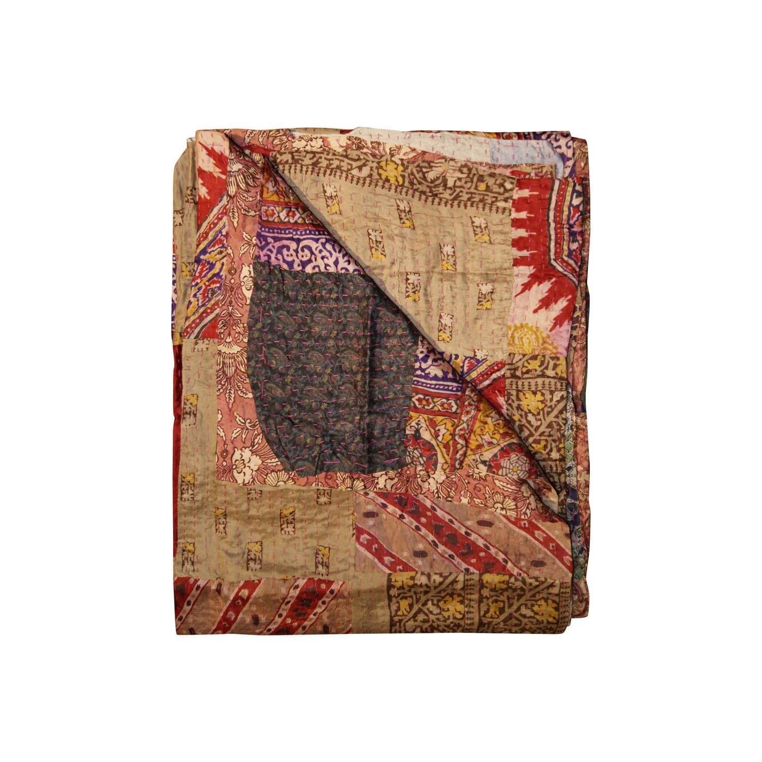 KANTHA SILK THROW BLANKET 50"X70