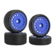 thumbnail image 2 of Juego de 4 llantas con buje, ligero y de fácil instalación. Piezas de repuesto para neumáticos y ruedas RC para coche o camión RC 1/24 (modelo Azul, 2 of 8