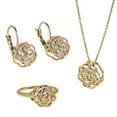 thumbnail image 3 of Rose Is A Rose Set Of Ring,Earrings and Pendant With Chain In 18kt Rose Crystals In White Yellow And Rose Gold Plating, 3 of 3